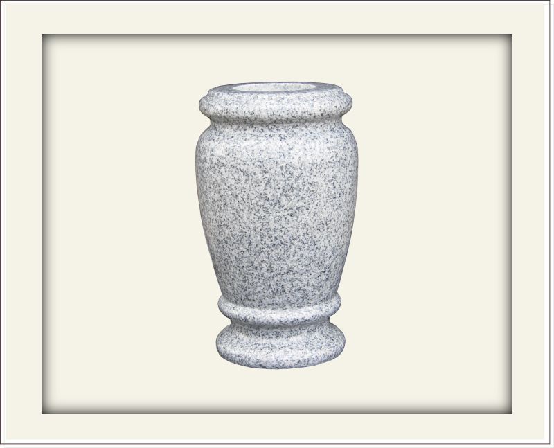 Sample of a grey marble rounded vase